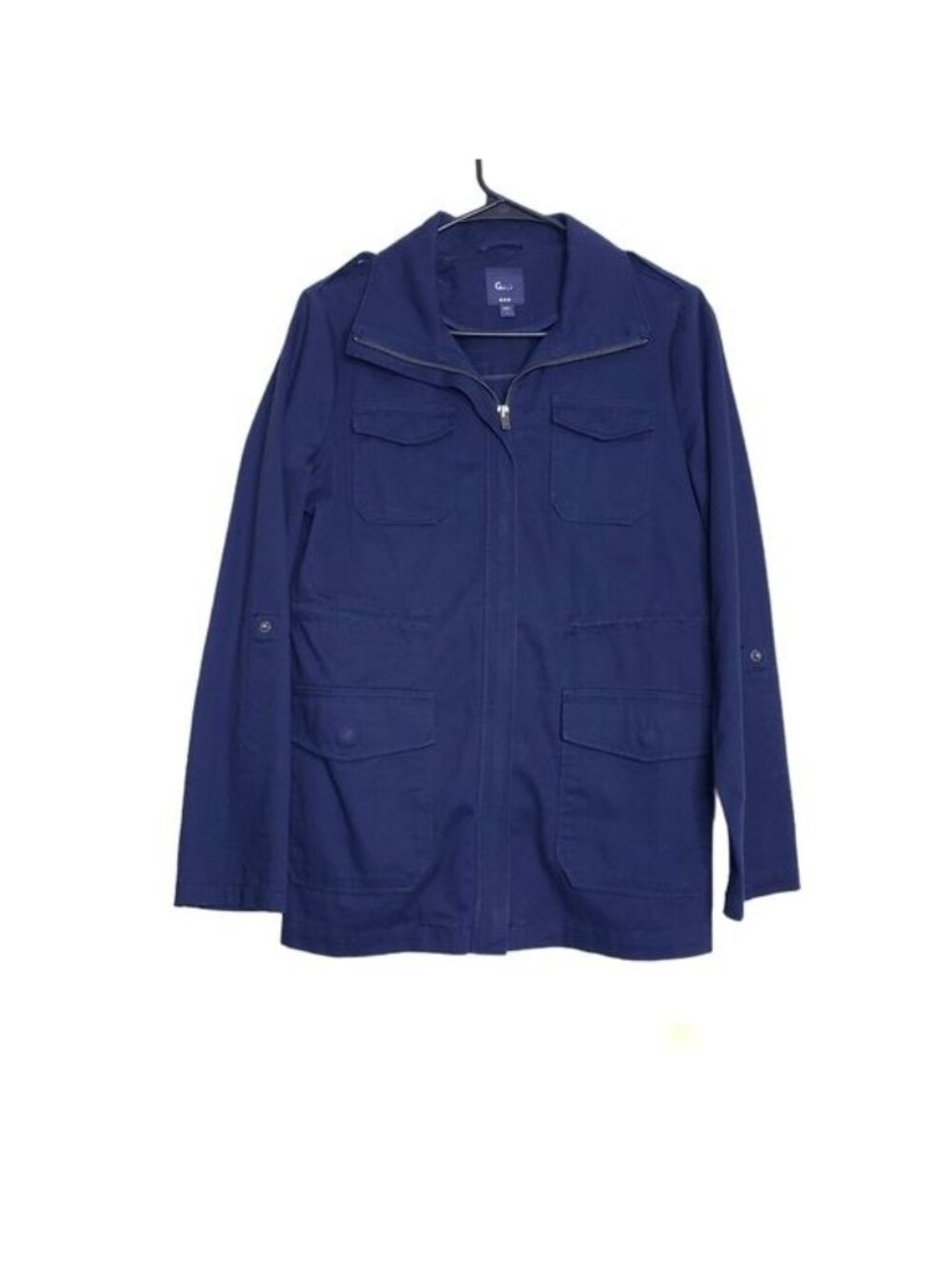 Gap Navy Blue Convertible Sleeve Cotton Utility Field Jacket Women's Size Small